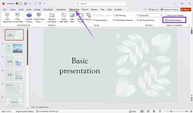 How to Add Live Subtitles to Your PowerPoint Presentation