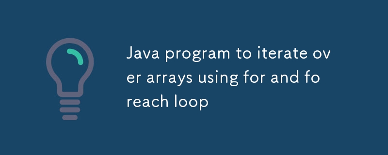 Java program to iterate over arrays using for and foreach loop ...