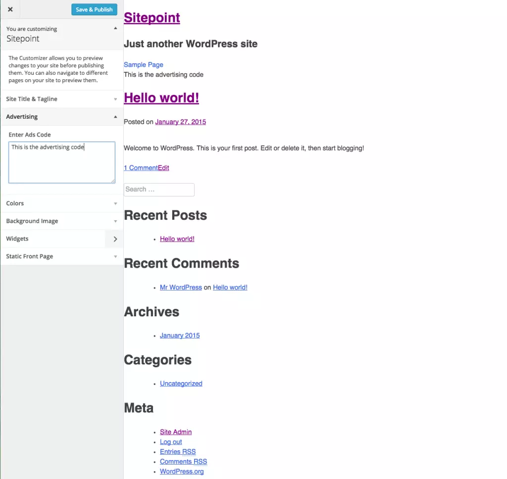 Getting Started with the WordPress Theme Customization API