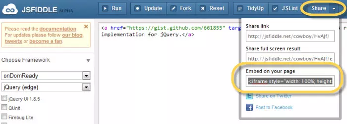 Embed Interactive jsFiddle Snippets on your Web Page-JS Tutorial-php.cn