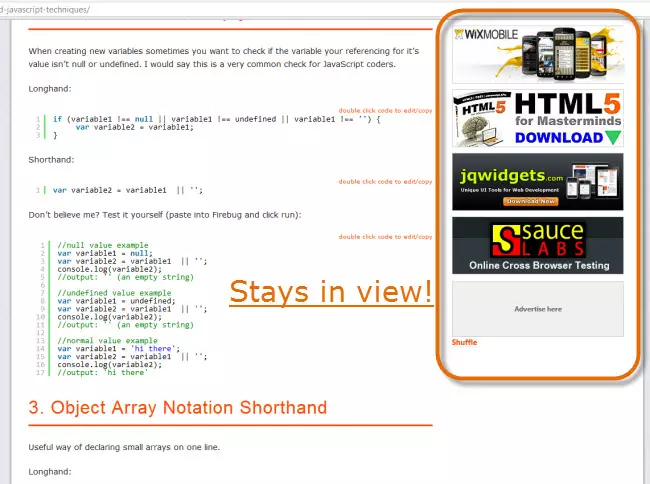 jQuery Keep Element in View When Scrolling 