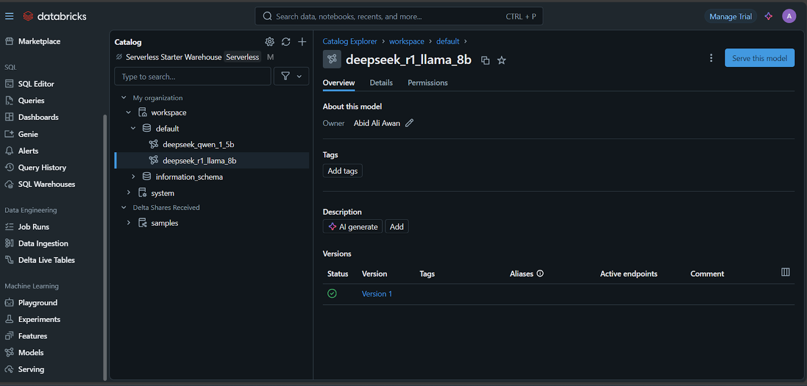 Deploying DeepSeek R1 on Databricks: A Step-by-Step Guide