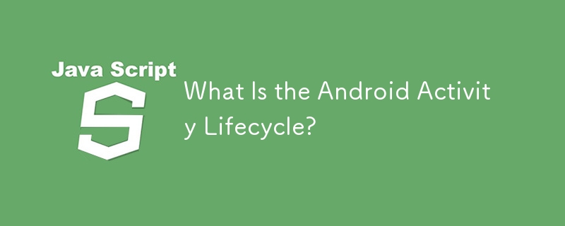 What Is the Android Activity Lifecycle? 