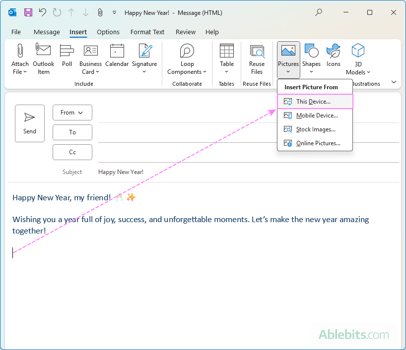 How to create email template with images in Outlook excel php cn