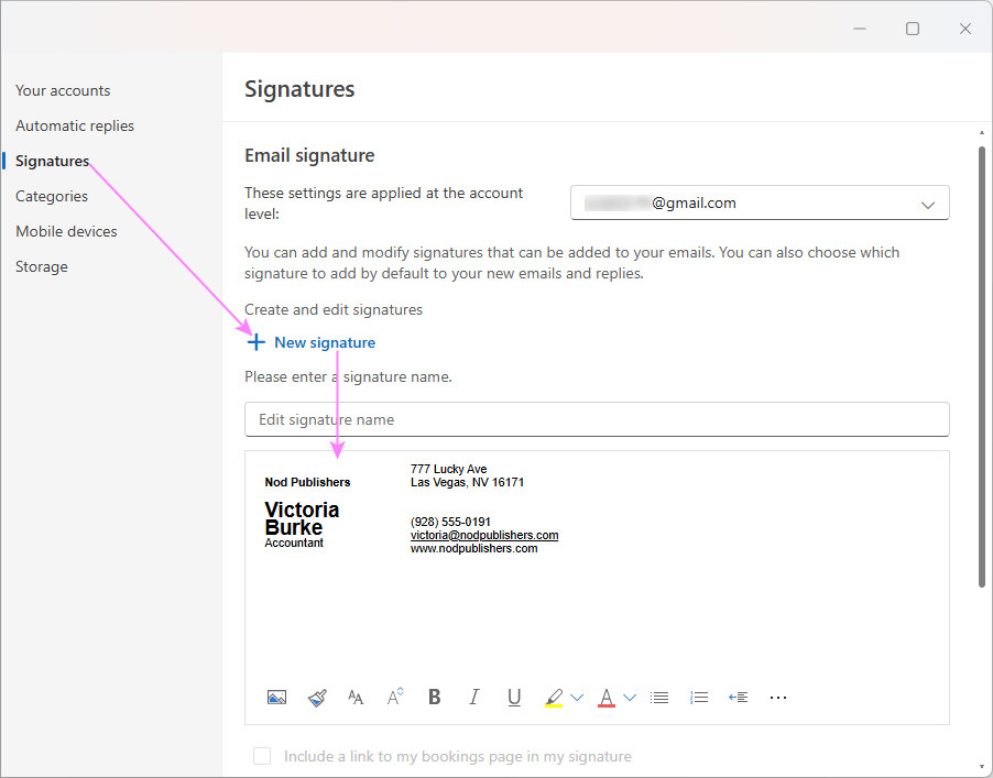 Outlook signature templates: customize visually or using HTML