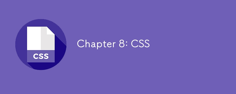 Chapter 8: CSS 