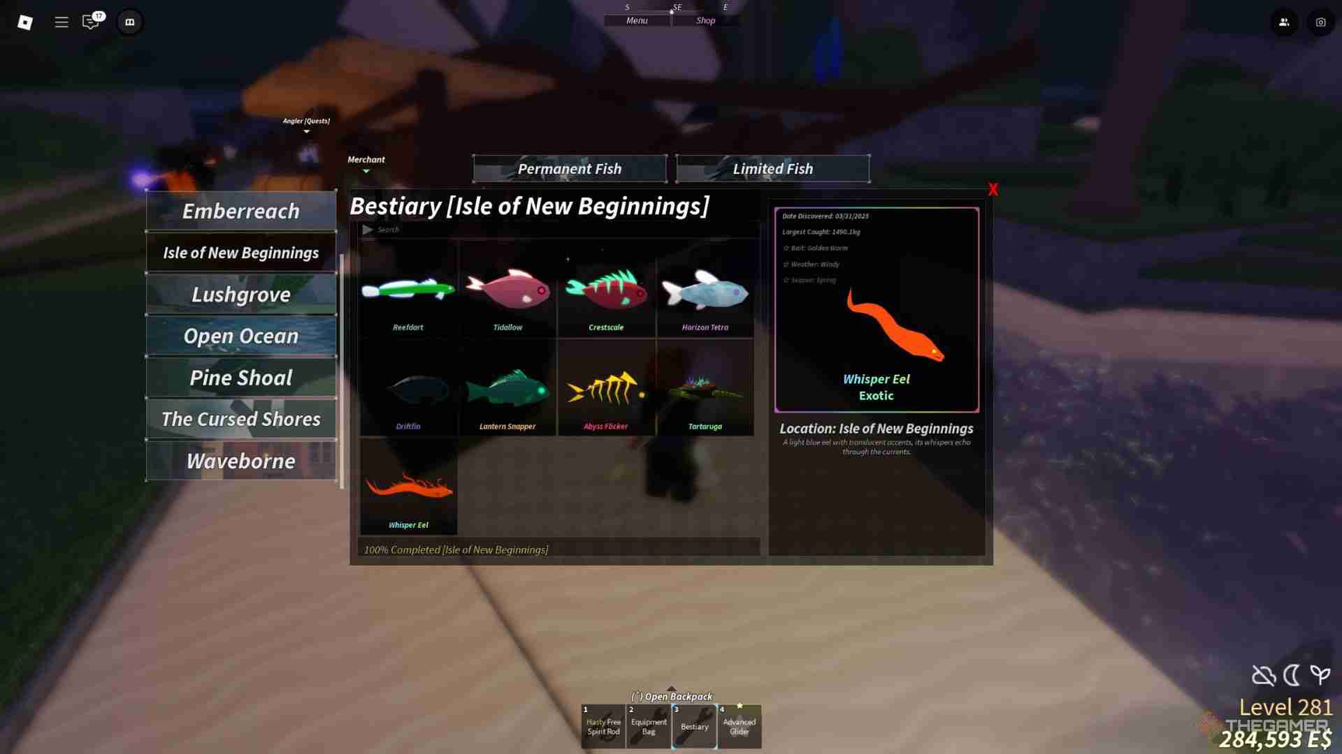 Roblox: Fisch - So vervollständigen Sie die Isle of New Beginnings Bestiary
