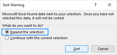 How to alphabetize in Excel: sort alphabetically columns and rows