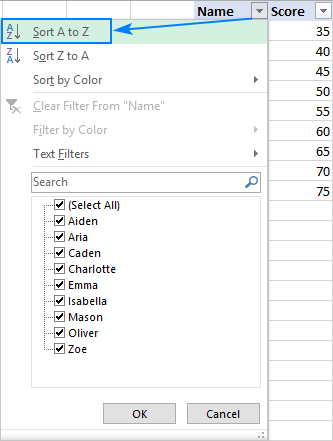 How to alphabetize in Excel: sort alphabetically columns and rows
