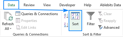 How to alphabetize in Excel: sort alphabetically columns and rows