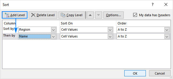 How to alphabetize in Excel: sort alphabetically columns and rows