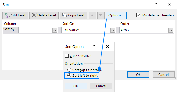 How to alphabetize in Excel: sort alphabetically columns and rows