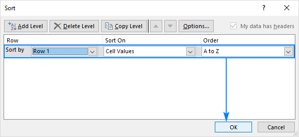 How to alphabetize in Excel: sort alphabetically columns and rows