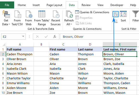 How to alphabetize in Excel: sort alphabetically columns and rows