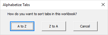 How to alphabetize tabs in Excel in ascending and descending order