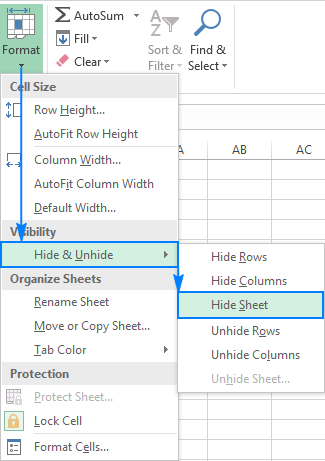 How to hide sheets in Excel