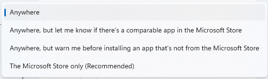 Corrigez «Choisissez où obtenir les applications est manquante» sur Windows 11/10