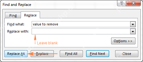 Using Excel Find and Replace in the most efficient way