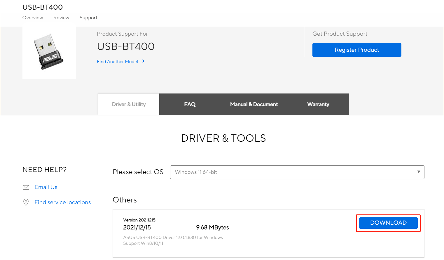 Asus usb bt400 driver windows 11 10 download install update