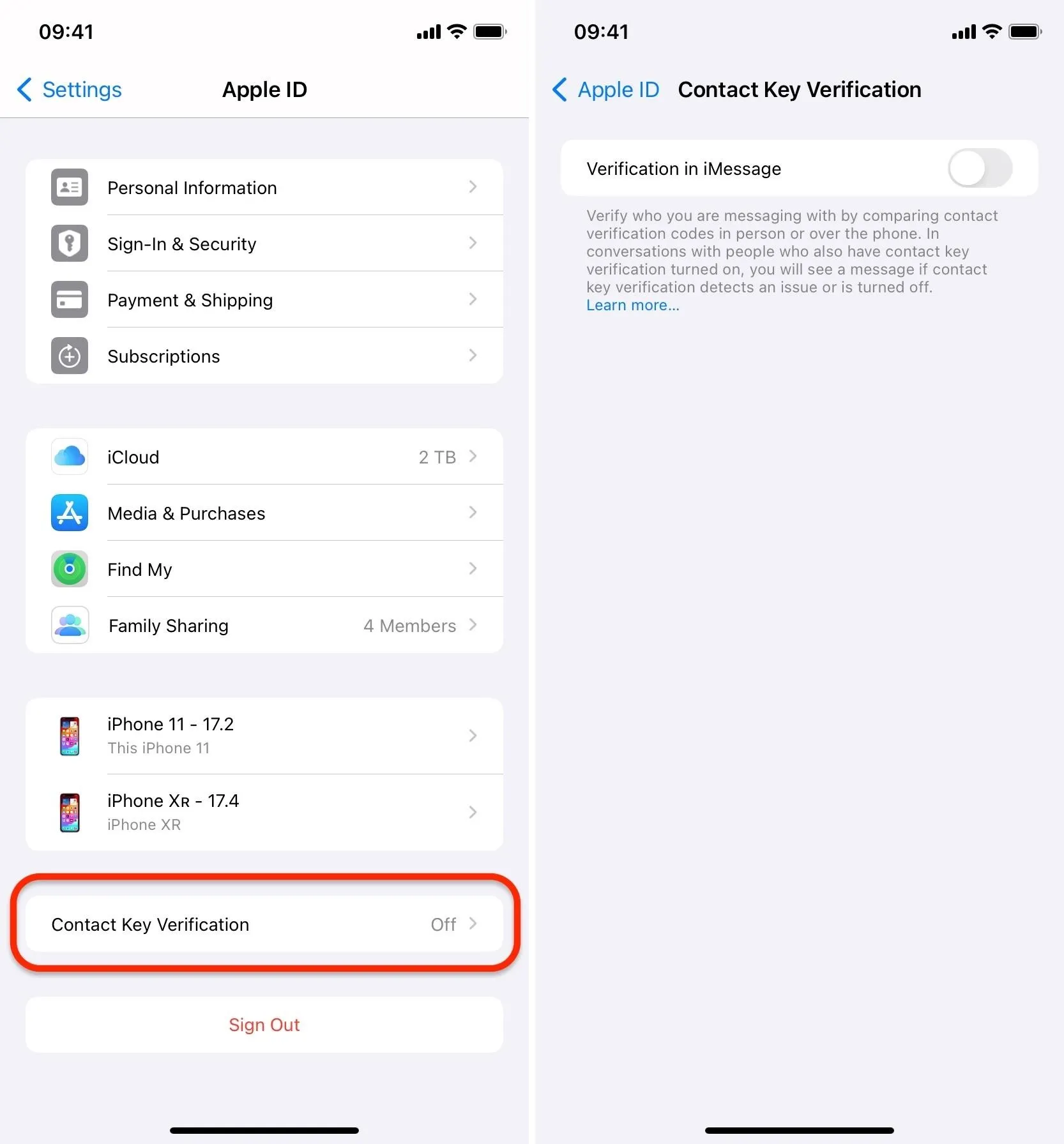 Set Up Contact Key Verification for the Highest Level of iMessage