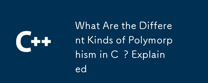 What Are the Different Kinds of Polymorphism in C ? Explained-C++-php.cn