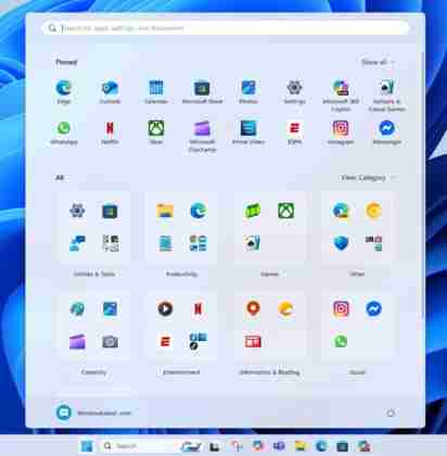 Windows 11 new Start menu won't let you create new Categories, clubs apps as