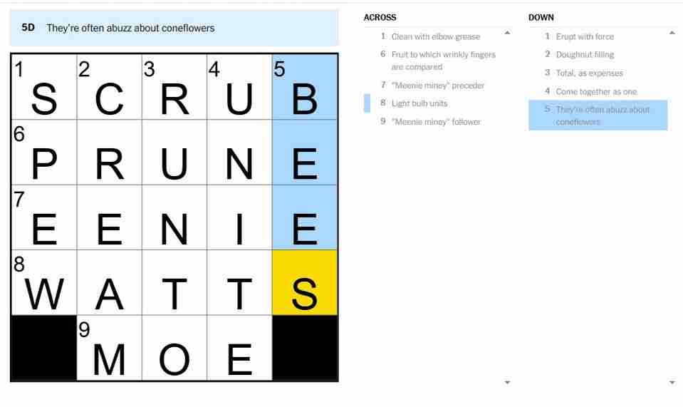 Today's NYT Mini Crossword Answers For Wednesday, July 2Gaming Newsphp.cn