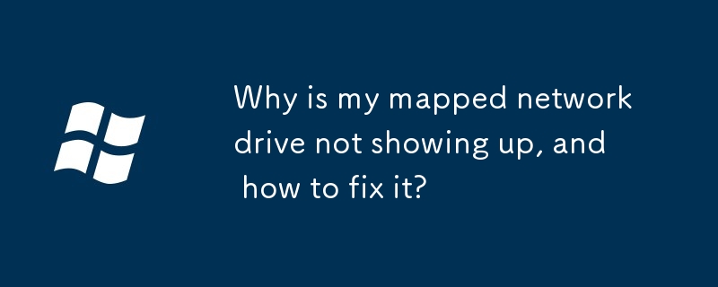 Why is my mapped network drive - 175217263253009 