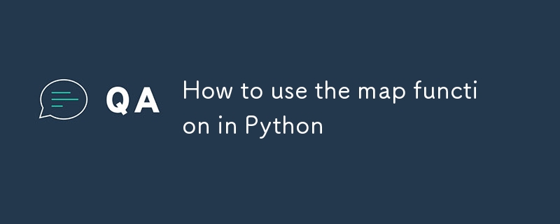How to use the map function in Python