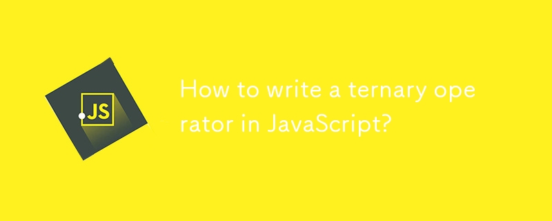 How to write a ternary operator in JavaScript?-JS Tutorial-php.cn