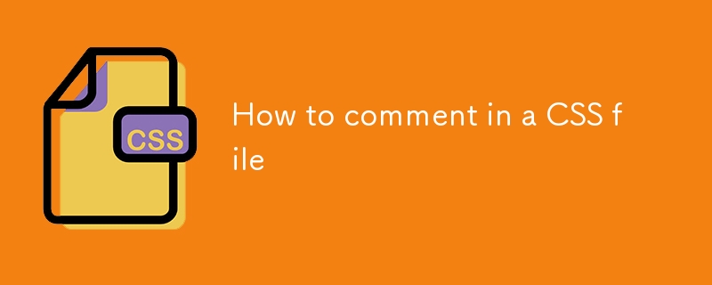 How to comment in a CSS file-CSS Tutorial-php.cn