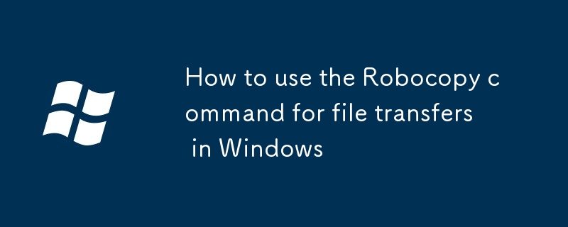 How to use the Robocopy command for file transfers in Windows-Windows ...