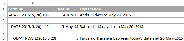 Excel DATE function with formula examples to calculate dates-Office ...