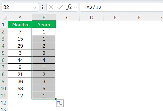 How to Convert Months to Years in Excel – Step by Step Guide-Office ...
