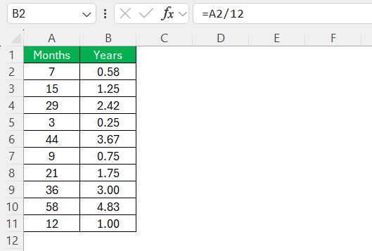 How to Convert Months to Years in Excel – Step by Step Guide-Office ...