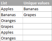 Get a list of unique values in Excel & extract unique rows