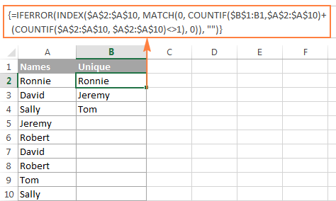 Get a list of unique values in Excel & extract unique rows