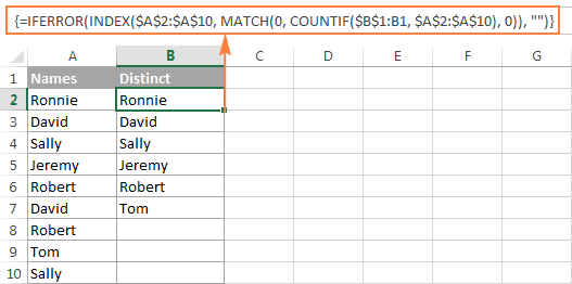 Get a list of unique values in Excel & extract unique rows