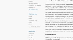 GORM 官方文档把 Generics API 作为当前推荐写法