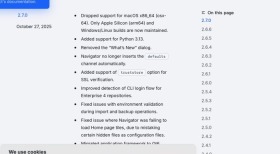 Anaconda Navigator 2.7.0 变更列表官方截图