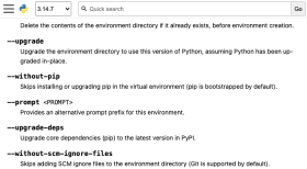 Python venv 官方页面截图,来源为Python 3.14 官方 venv 文档,用于证明Python venv 3.13 默认生成 Git .gitignore相关事实