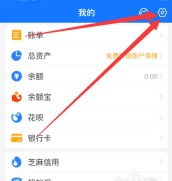 支付宝我的页面进入设置