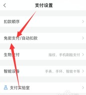 支付宝支付设置页进入免密支付自动扣款