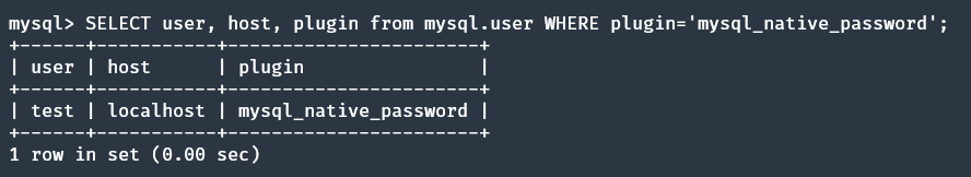 MySQL 8.4 - users with mysql_native_password plugin