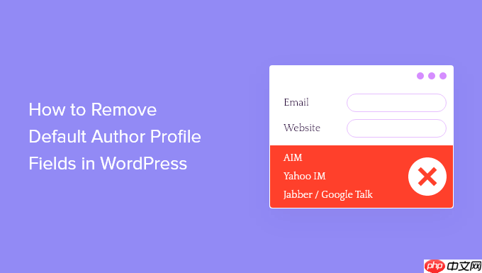 如何删除 WordPress 中的默认作者个人资料字段