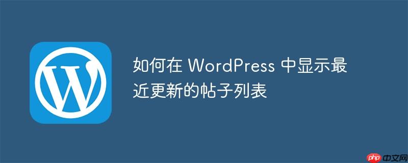 如何在 wordpress 中显示最近更新的帖子列表