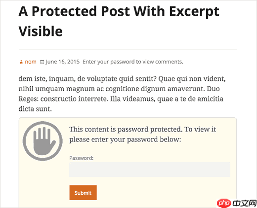 如何在 WordPress 中显示受密码保护的帖子的摘录