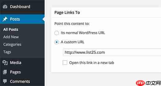 如何从 WordPress 中的帖子标题链接到外部链接