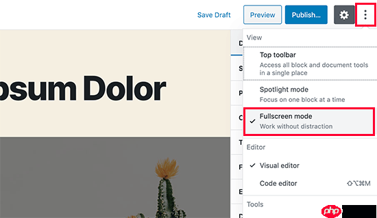 如何在 WordPress 中禁用全屏编辑器