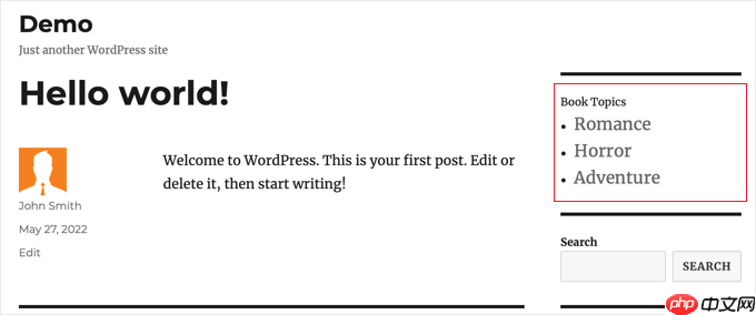 如何在 WordPress 侧边栏小部件中显示自定义分类术语